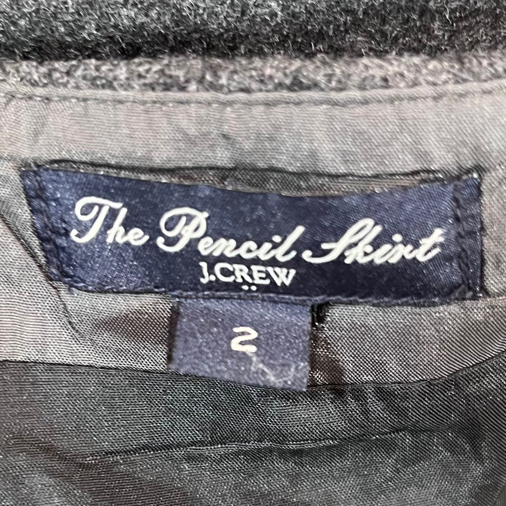 J.Crew The Pencil Skirt Women Size 2 Grey Wool Blend Professional Workwear - Picture 5 of 9